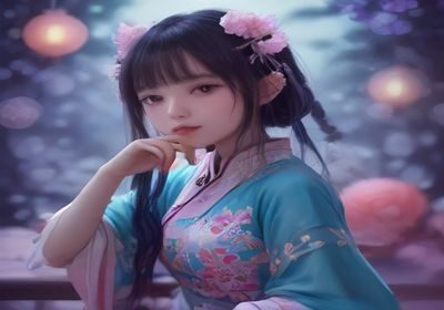 耽美漫画角色插图页面截图，线条细腻唯美，蓝紫色调配色，展示BL题材风格